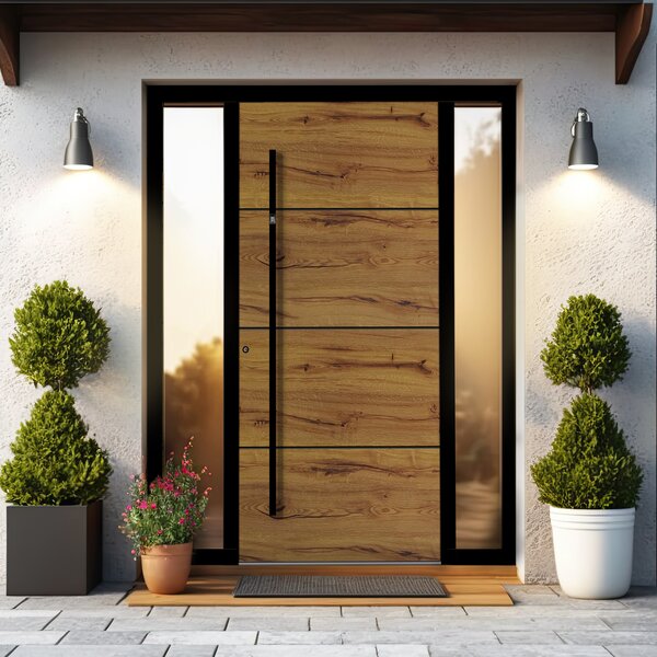Aluminium Tür mit Holzdekor